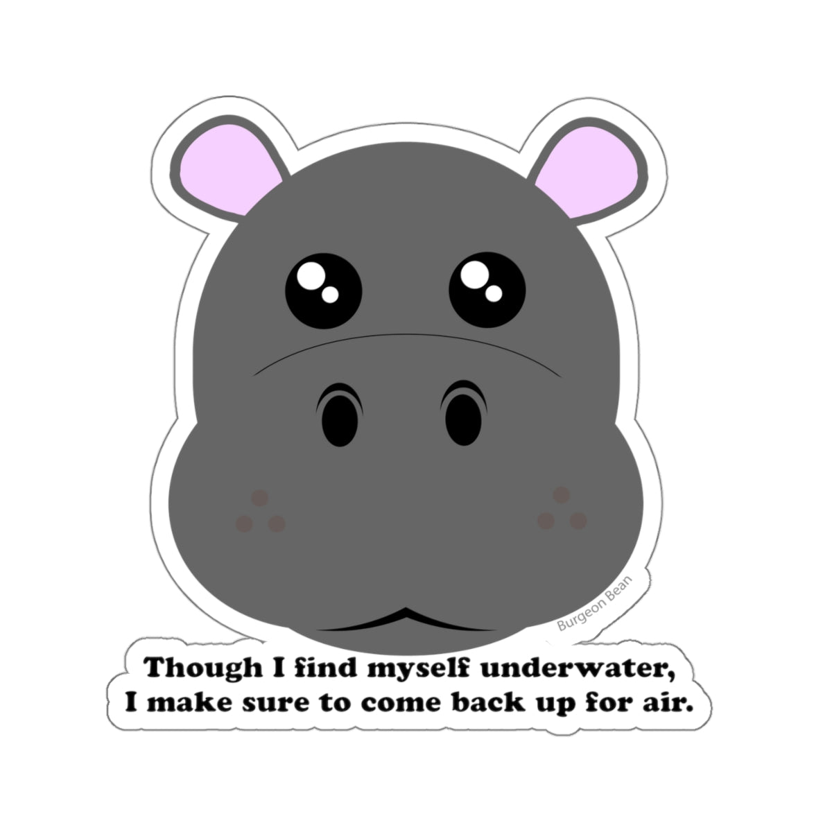 Humane Hippo Sticker