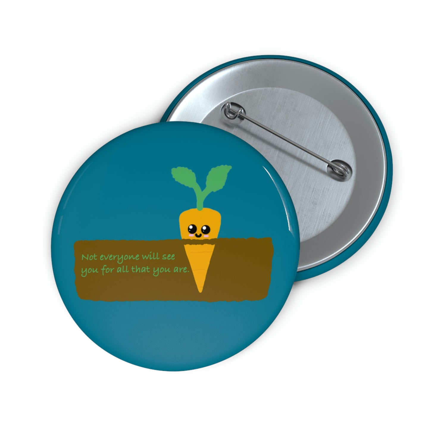 Confident Carrot Pin Button