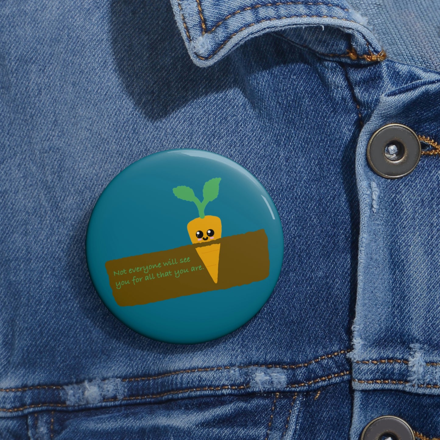 Confident Carrot Pin Button