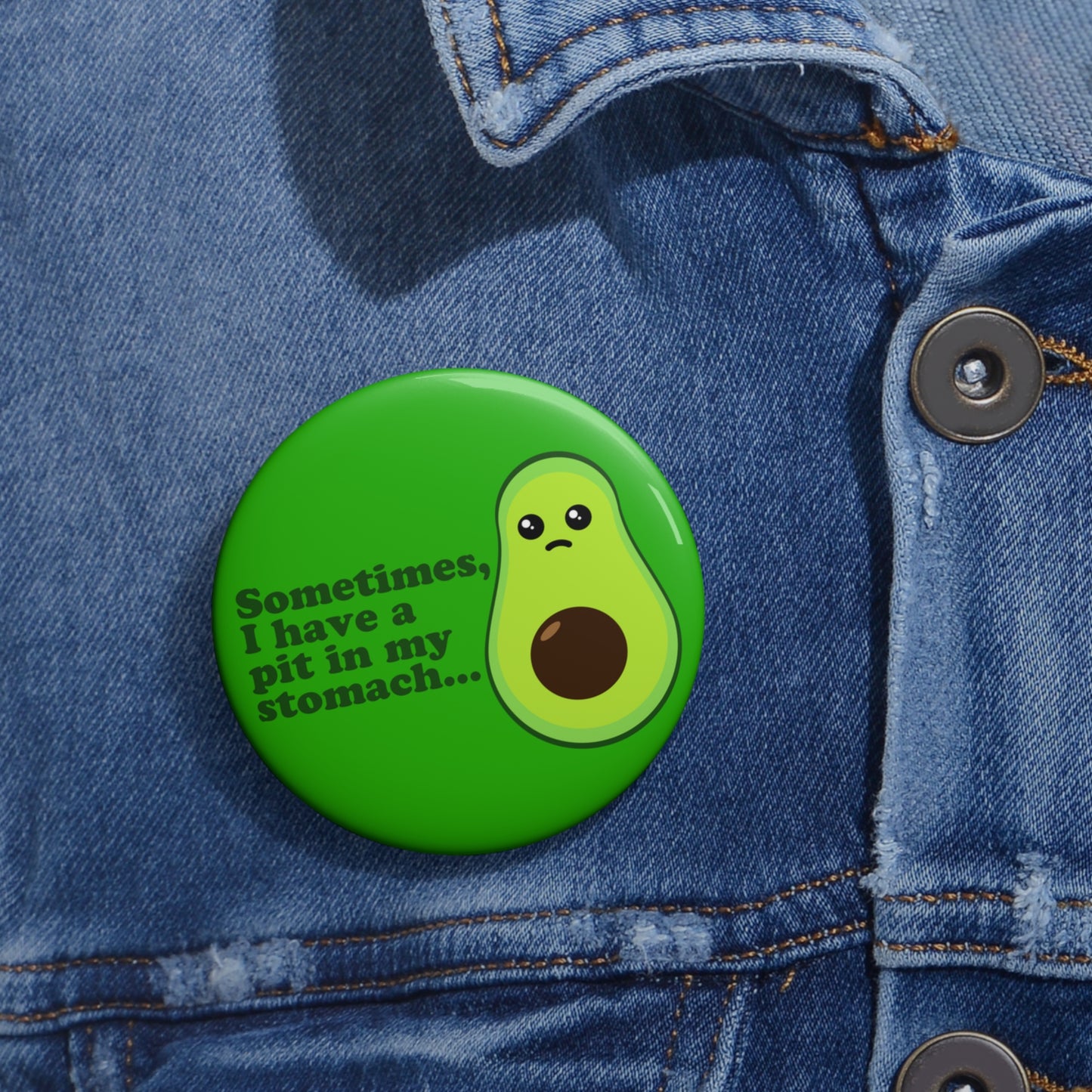 Anxious Avocado Pin Button