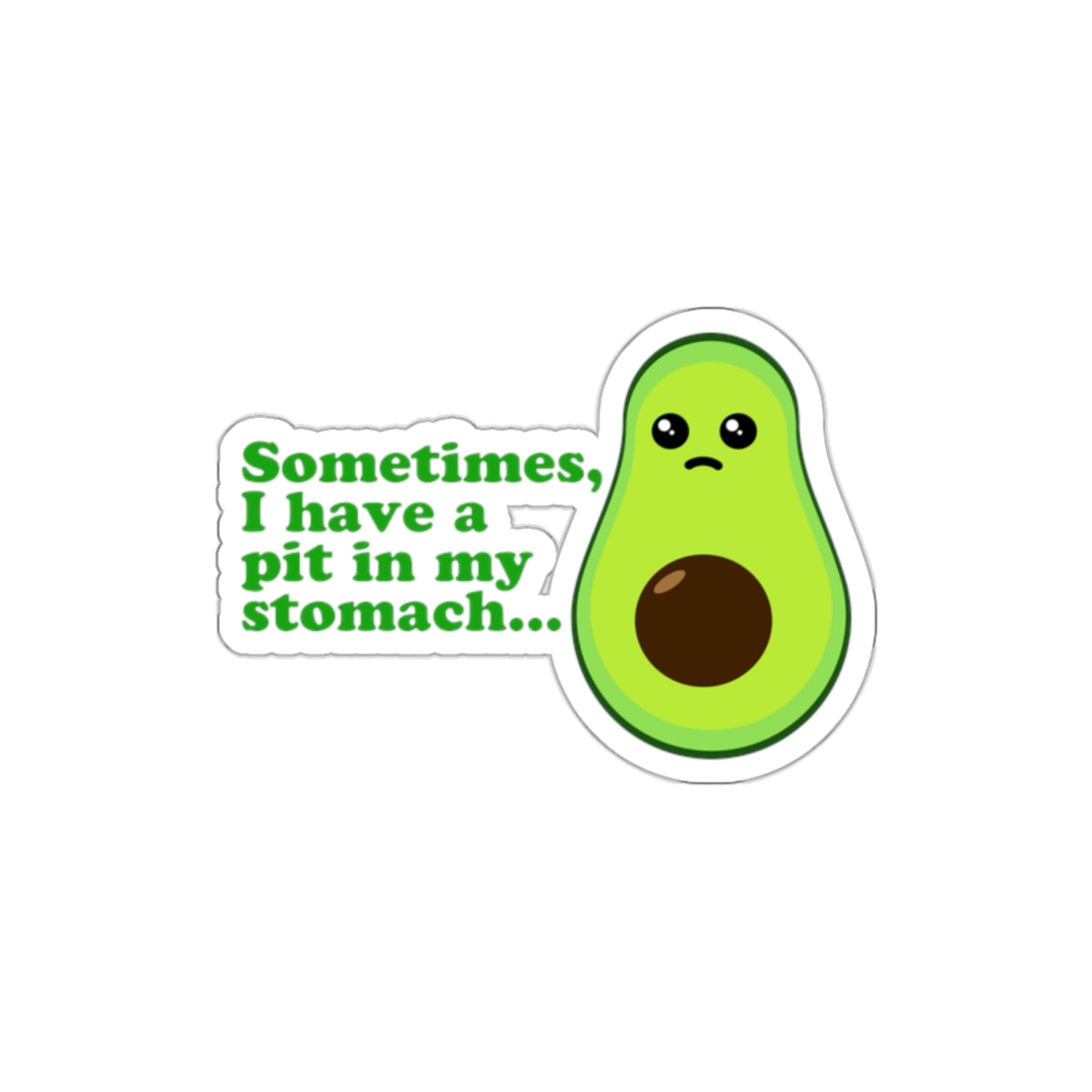 Anxious Avocado Sticker - UV & Water Resistant