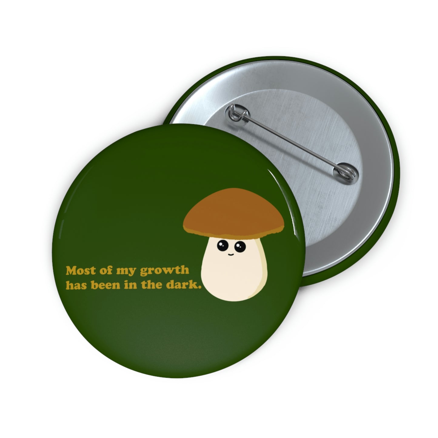 Mindful Mushroom Pin Button