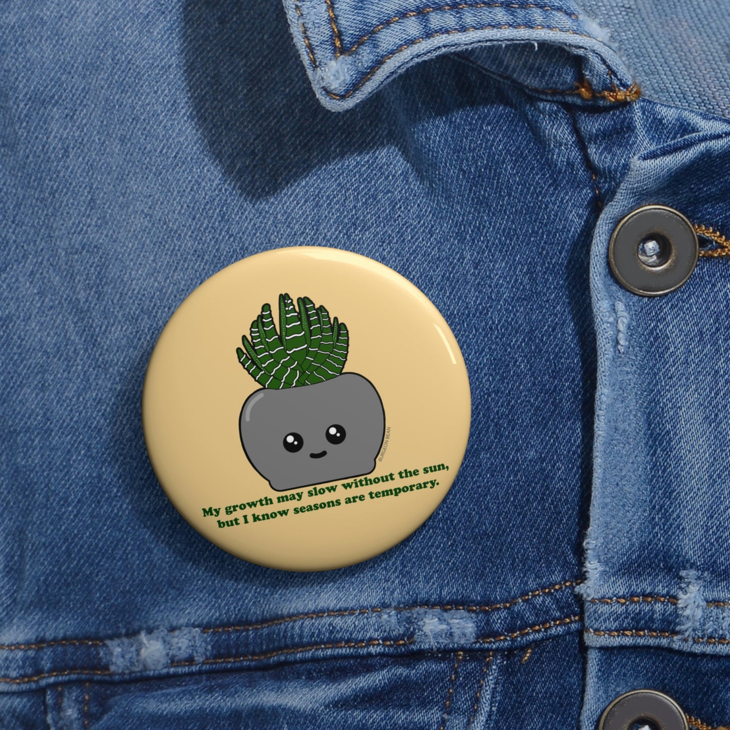 SAD Succulent Pin Button